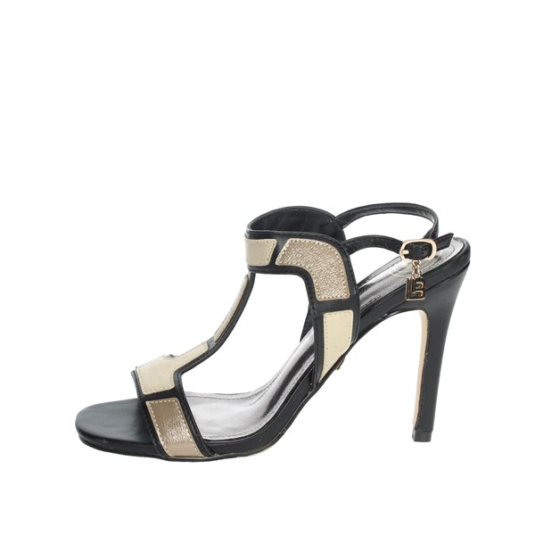 SANDALI CON TACCO CAMP.149 NERO/BEIGE