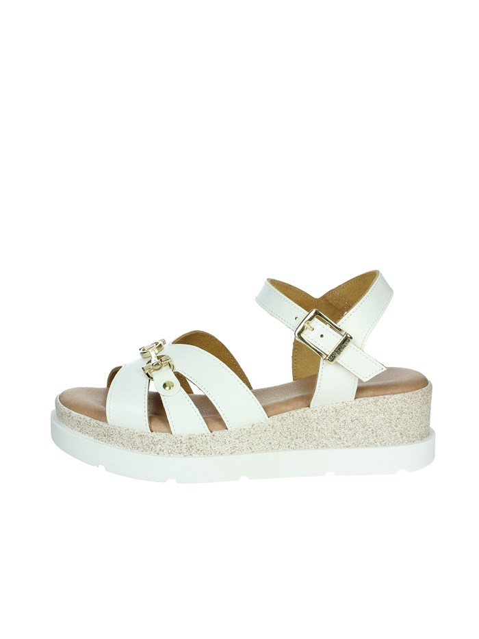 SANDALI CON ZEPPA 255682DP BIANCO