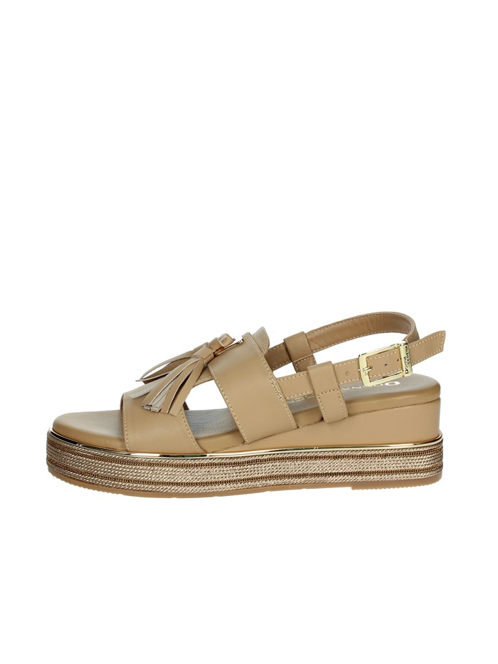 SANDALI CON ZEPPA 165694DM CUOIO
