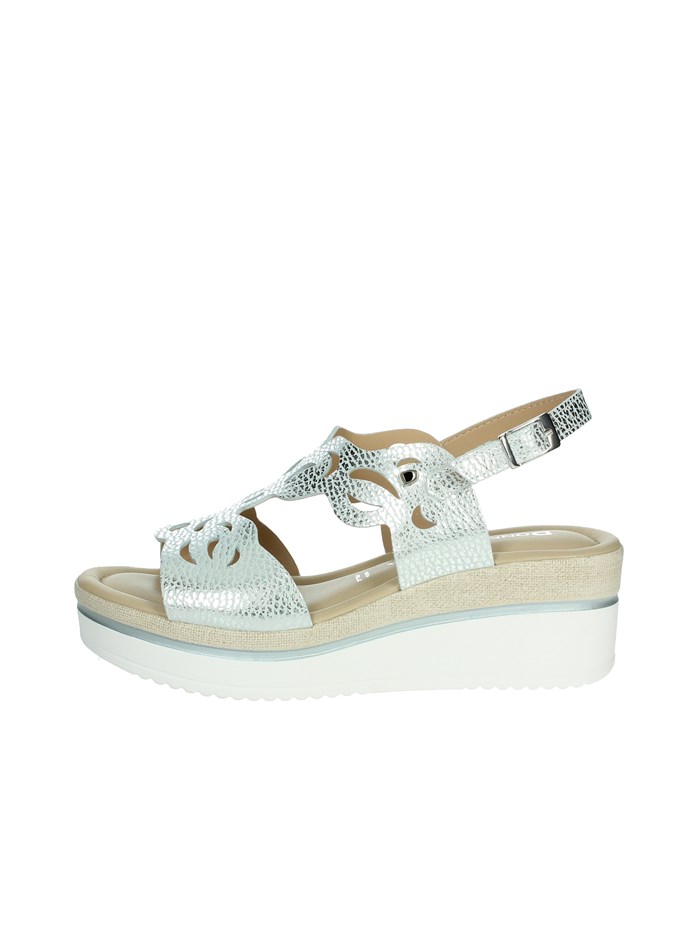 SANDALI CON ZEPPA 195218DP ARGENTO
