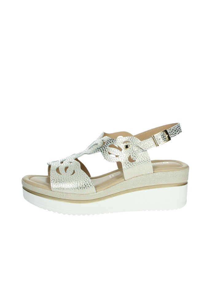 SANDALI CON ZEPPA 195218DP PLATINO