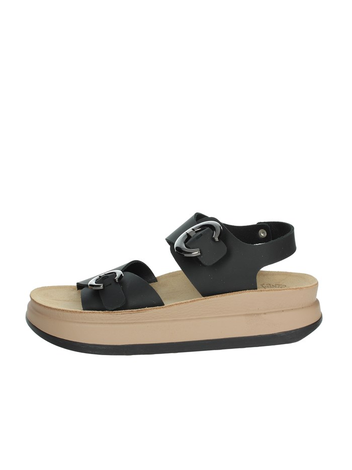 SANDALI CON ZEPPA S1110 JUNIA NERO