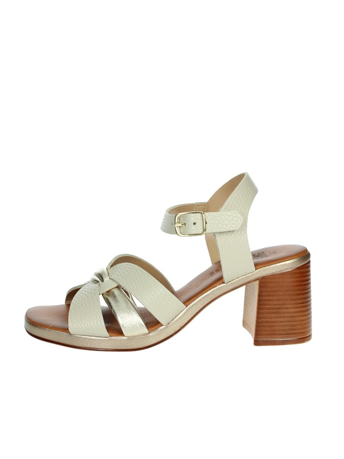 SANDALI CON TACCO 16408 BEIGE/ORO