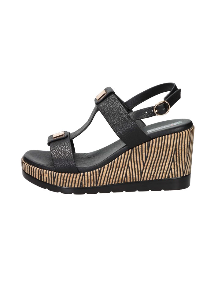 SANDALI CON ZEPPA 51402 NERO