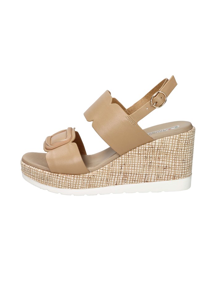 SANDALI CON ZEPPA 51229-E5 CAMMELLO