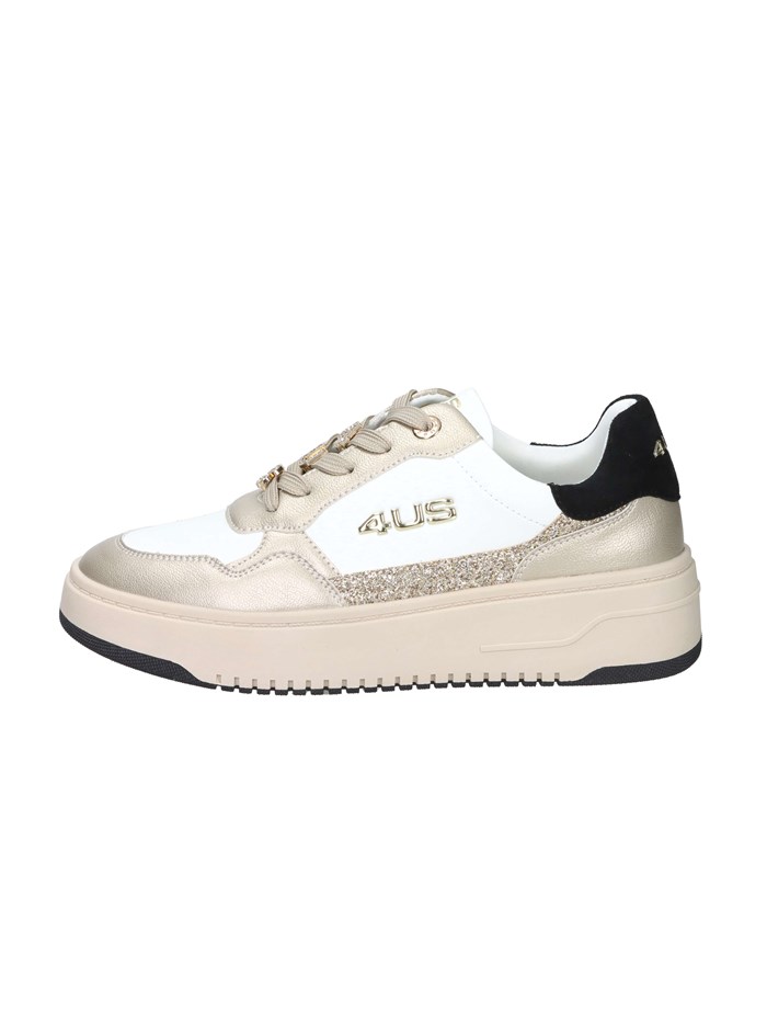 SNEAKERS BASSA 4BX104 BIANCO/ORO