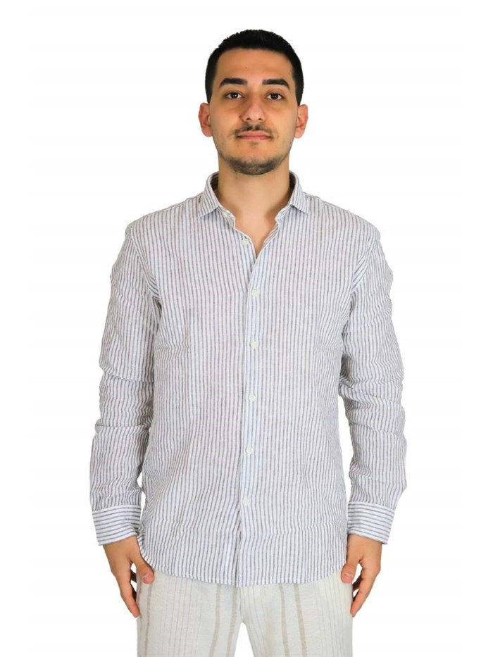 CAMICIA 25S02CA BIANCO/MARRONE