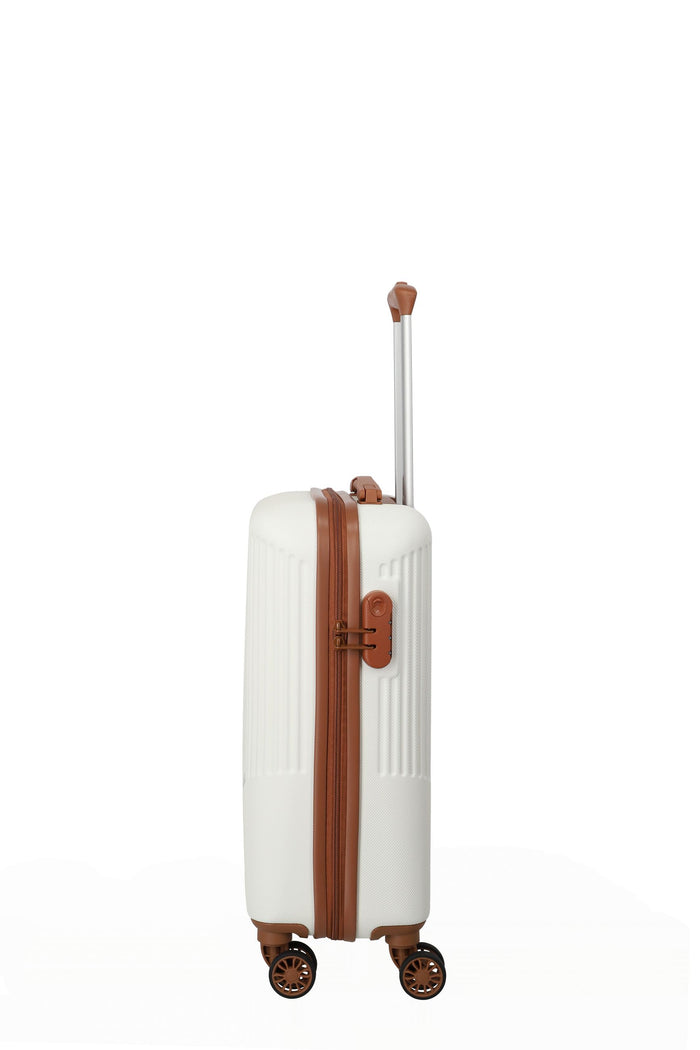 Travelite Unisex adulto Trolley 072347 30 Bianco/Cuoio