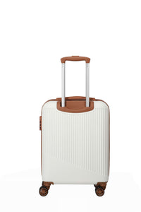 Travelite Unisex adulto Trolley 072347 30 Bianco/Cuoio
