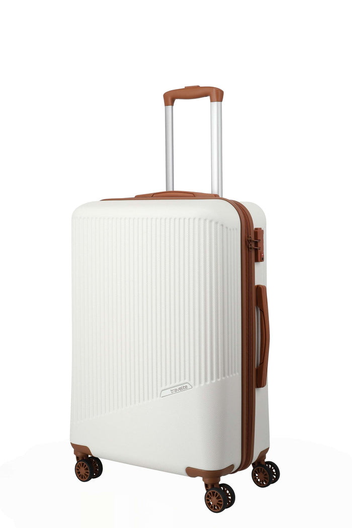 Travelite Unisex adulto Trolley 072348 30 Bianco/Cuoio
