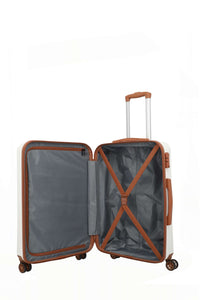 Travelite Unisex adulto Trolley 072348 30 Bianco/Cuoio