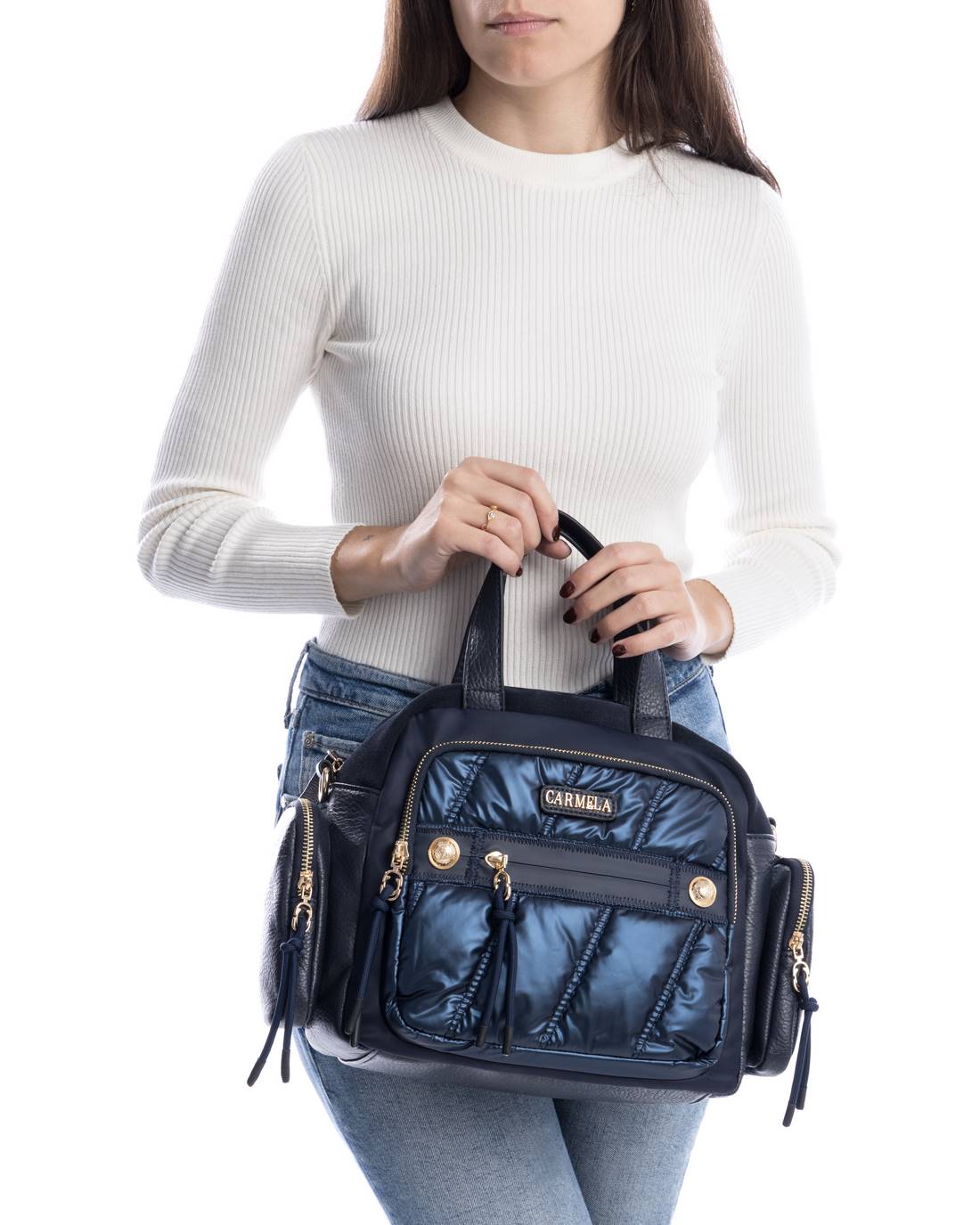 Carmela Donna Borsa a mano 186110 Blu