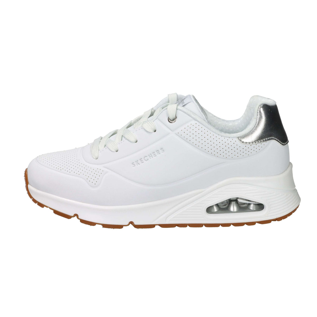 SKECHERS Donna Sneakers bassa 310545L Bianco/Argento