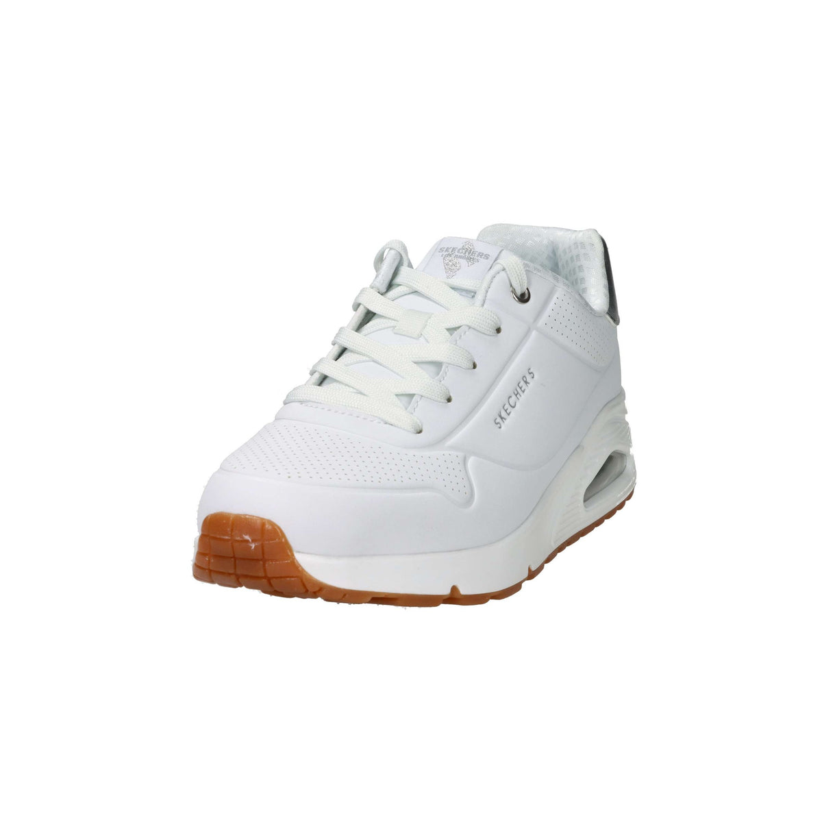 SKECHERS Donna Sneakers bassa 310545L Bianco/Argento