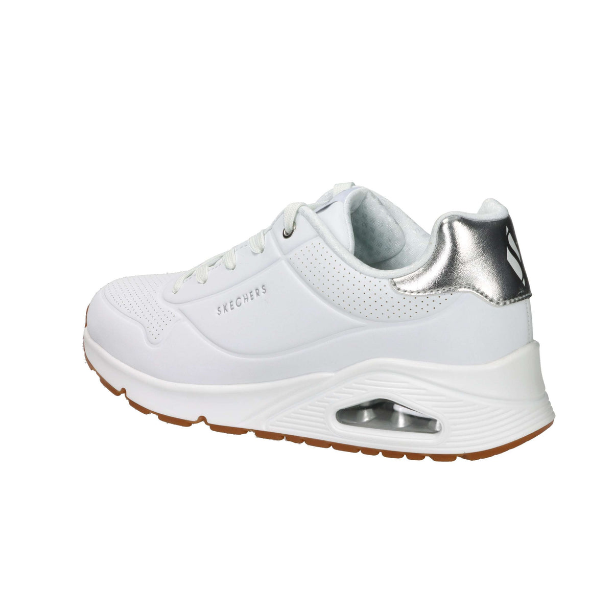 SKECHERS Donna Sneakers bassa 310545L Bianco/Argento