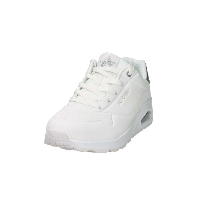 SKECHERS Donna Sneakers bassa 177094 Bianco/Argento