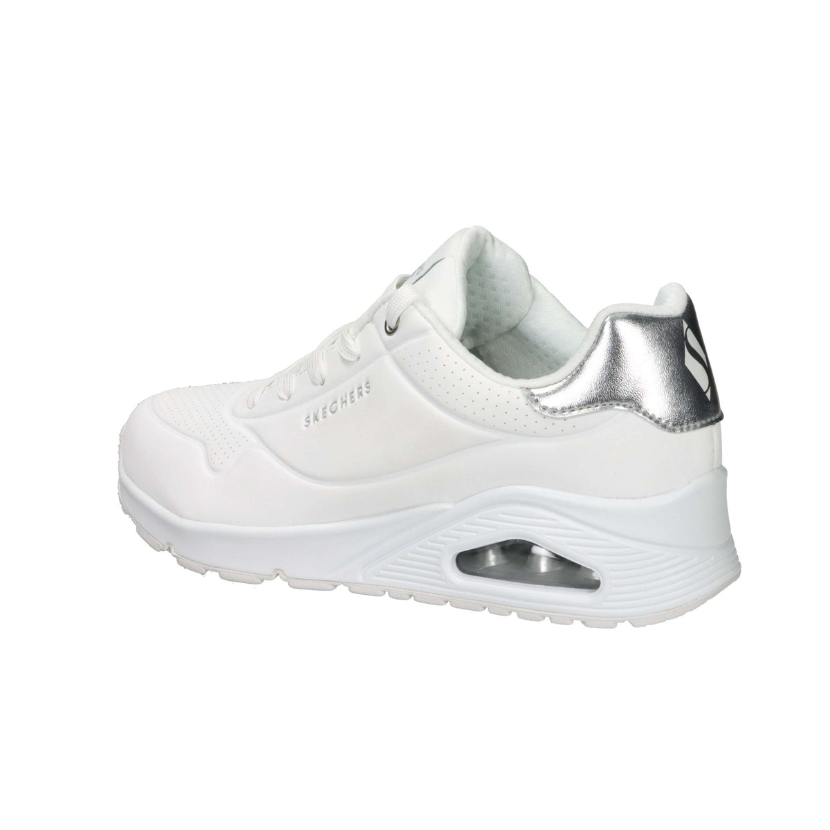 SKECHERS Donna Sneakers bassa 177094 Bianco/Argento