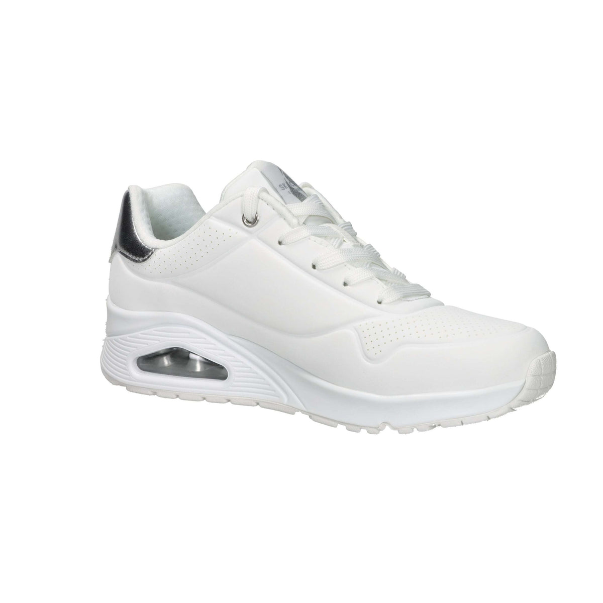 SKECHERS Donna Sneakers bassa 177094 Bianco/Argento