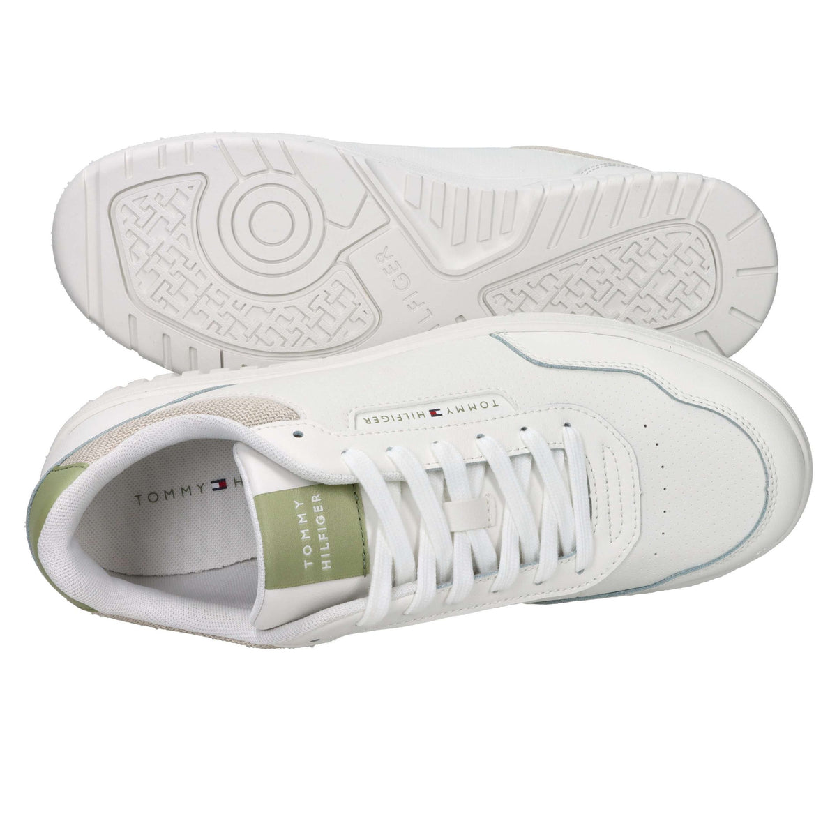 Tommy Hilfiger Uomo Sneakers bassa FM0FM0568 Bianco/Beige