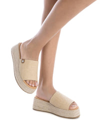 REFRESH Donna Ciabatte con zeppa 172774 Beige