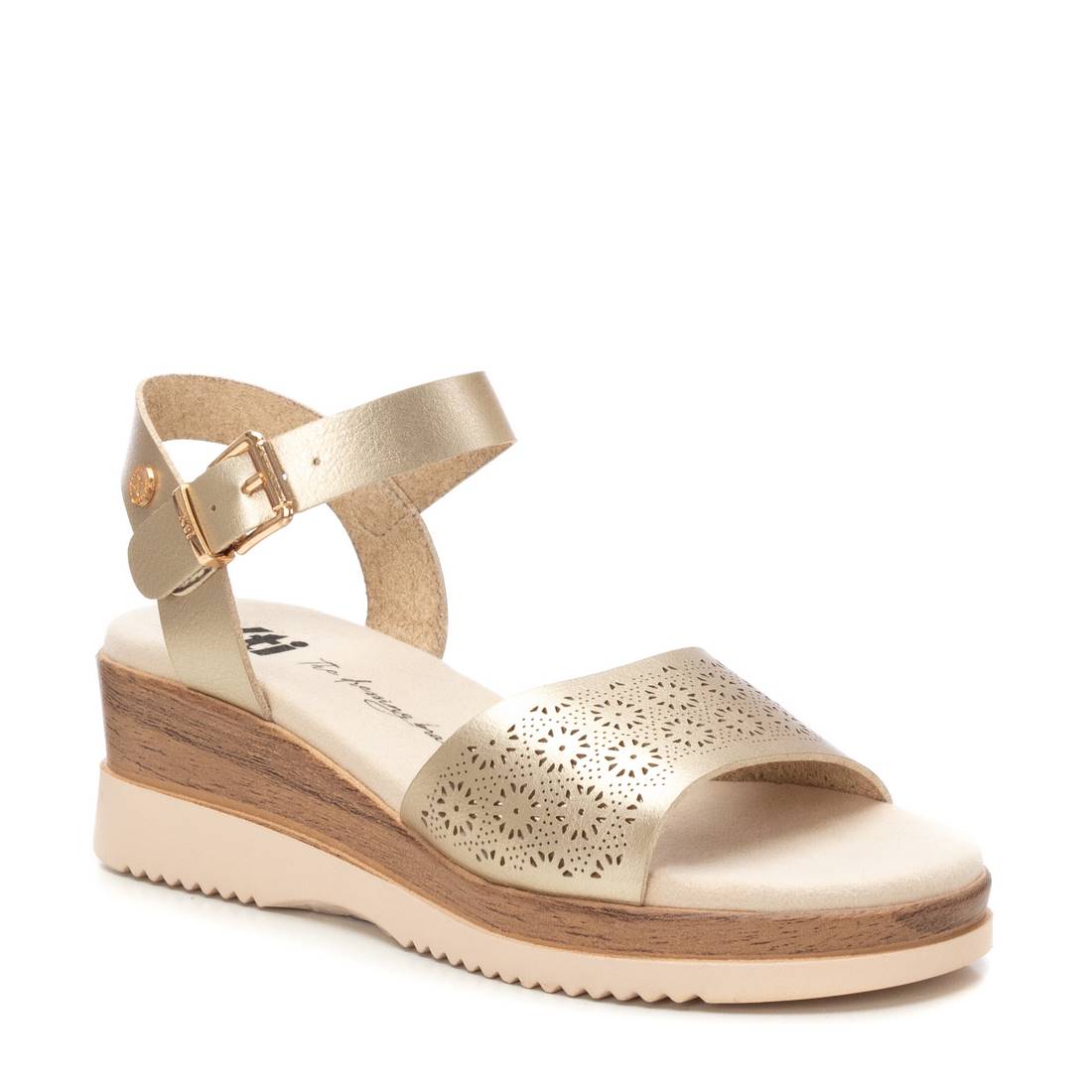 Xti Donna Sandali con zeppa 143850 Platino