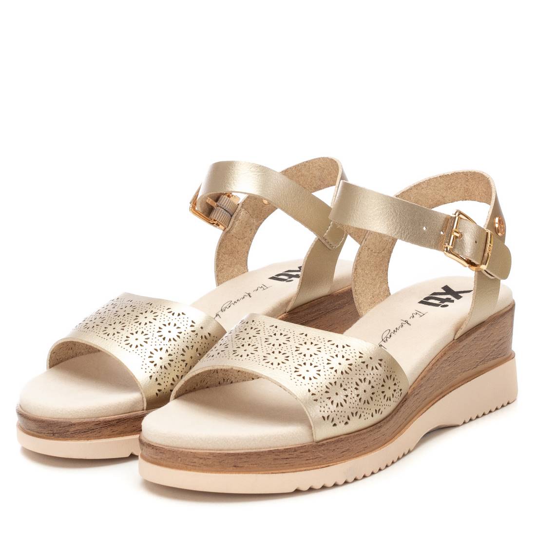 Xti Donna Sandali con zeppa 143850 Platino