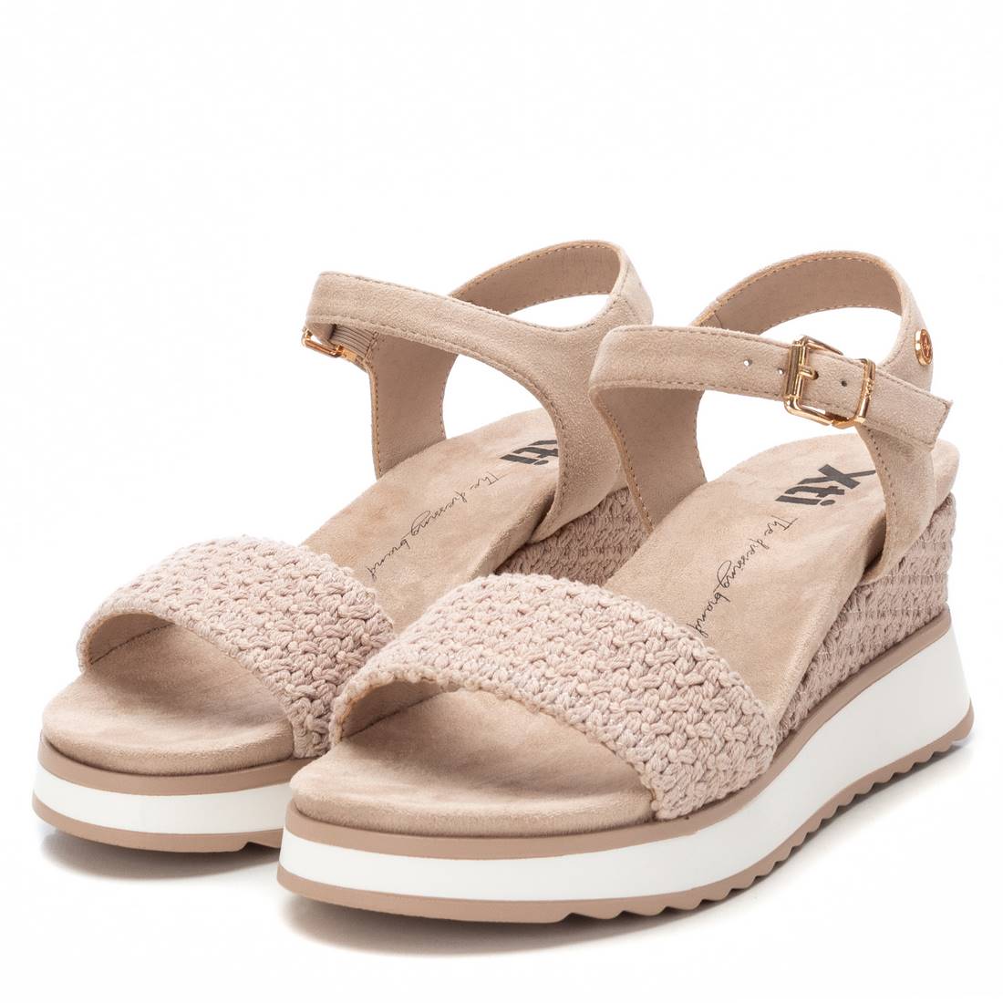 Xti Donna Sandali con zeppa 143857 Beige