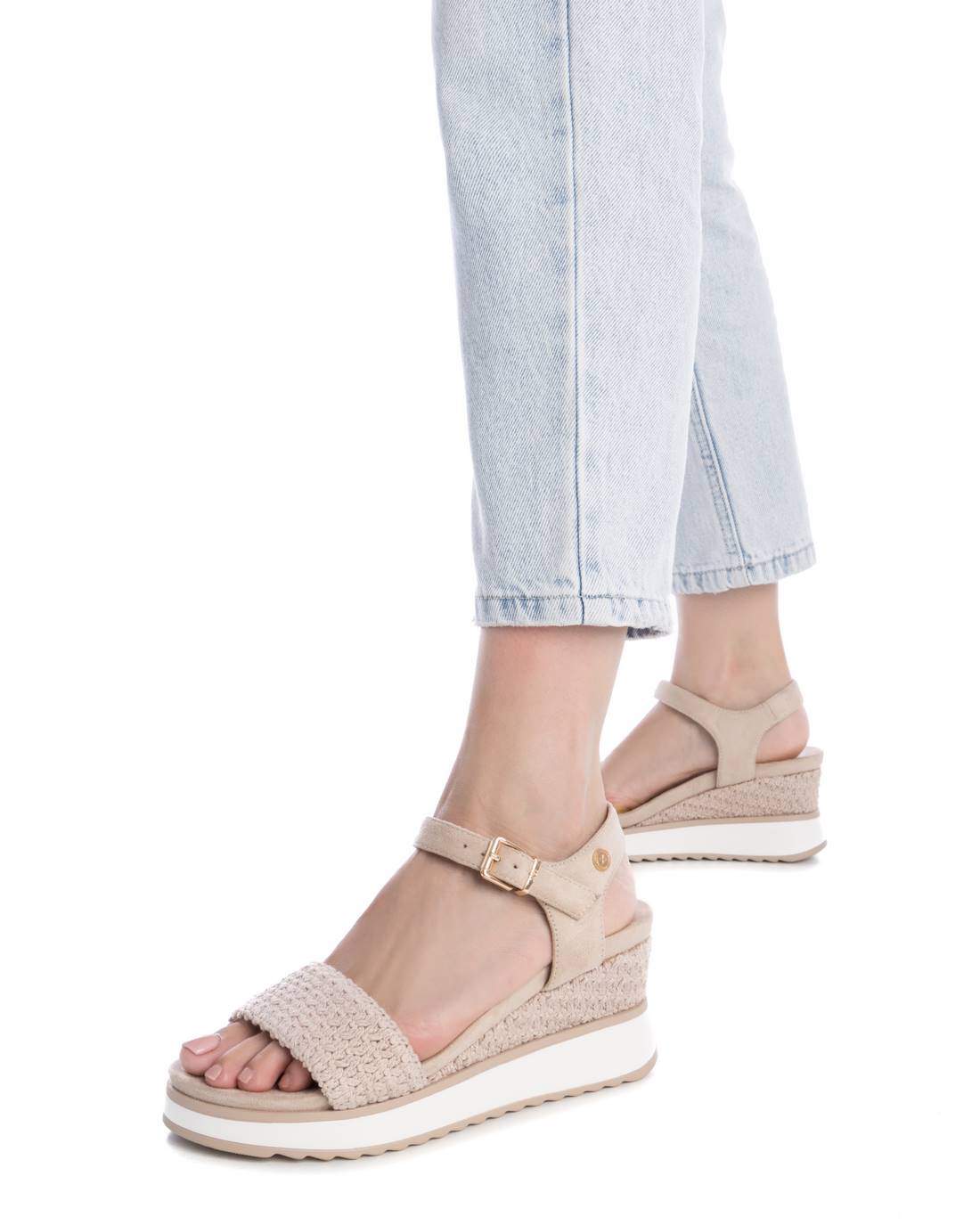 Xti Donna Sandali con zeppa 143857 Beige