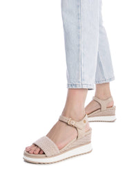 Xti Donna Sandali con zeppa 143857 Beige