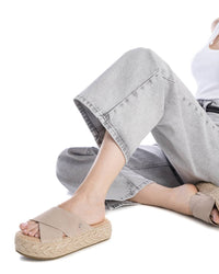 Xti Donna Ciabatte con zeppa 143640 Beige