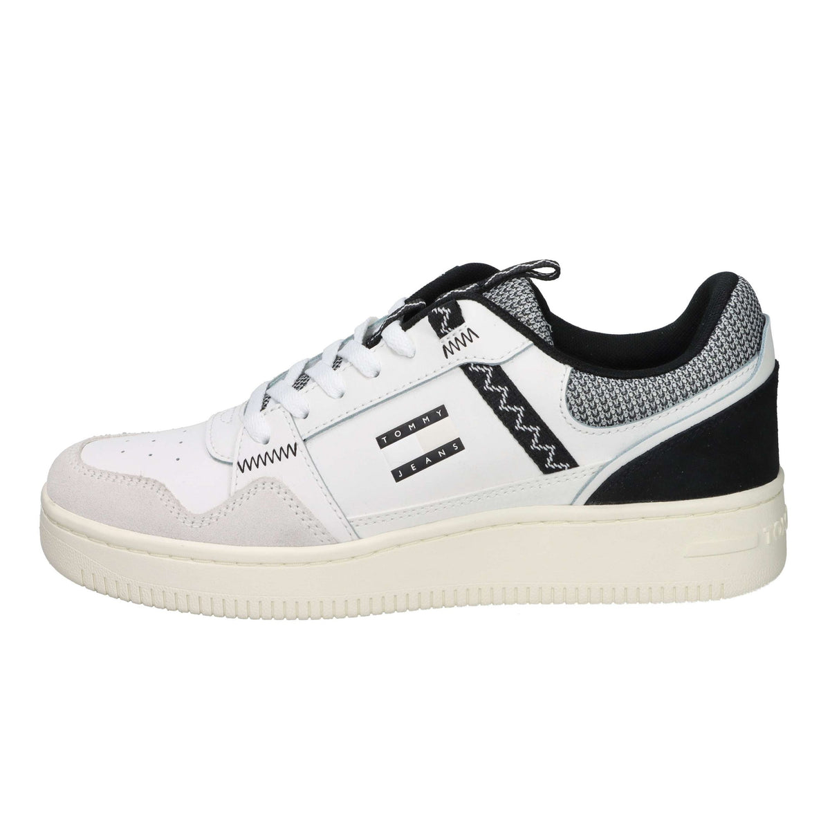 Tommy Hilfiger Uomo Sneakers bassa EM0EM01657 Bianco/Nero