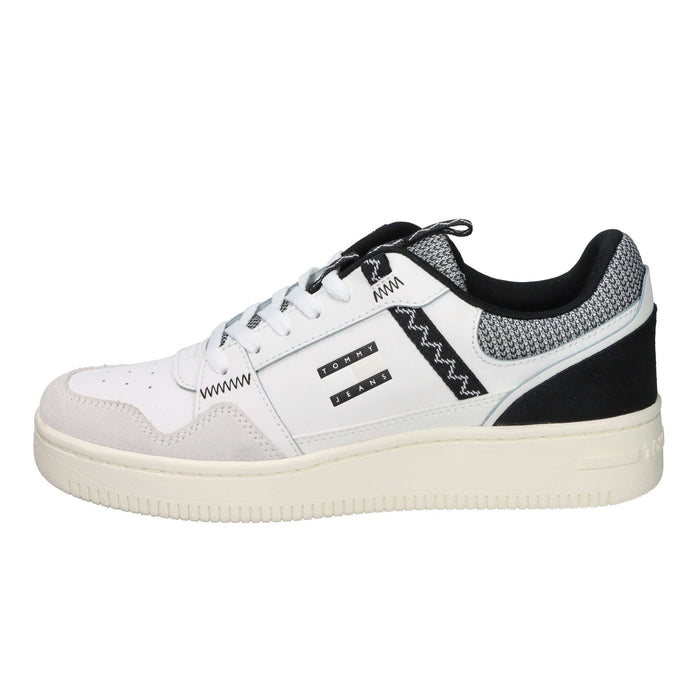 Tommy Hilfiger Uomo Sneakers bassa EM0EM01657 Bianco/Nero