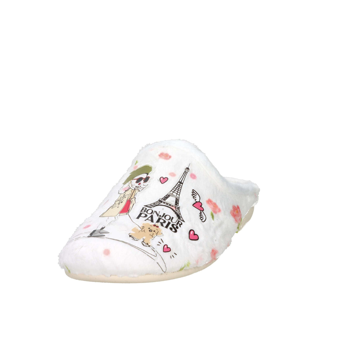 Alberola Donna Ciabatta invernale Z32141 Bianco/Rosa