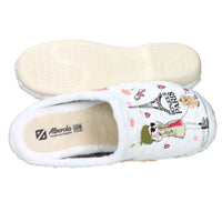 Alberola Donna Ciabatta invernale Z32141 Bianco/Rosa