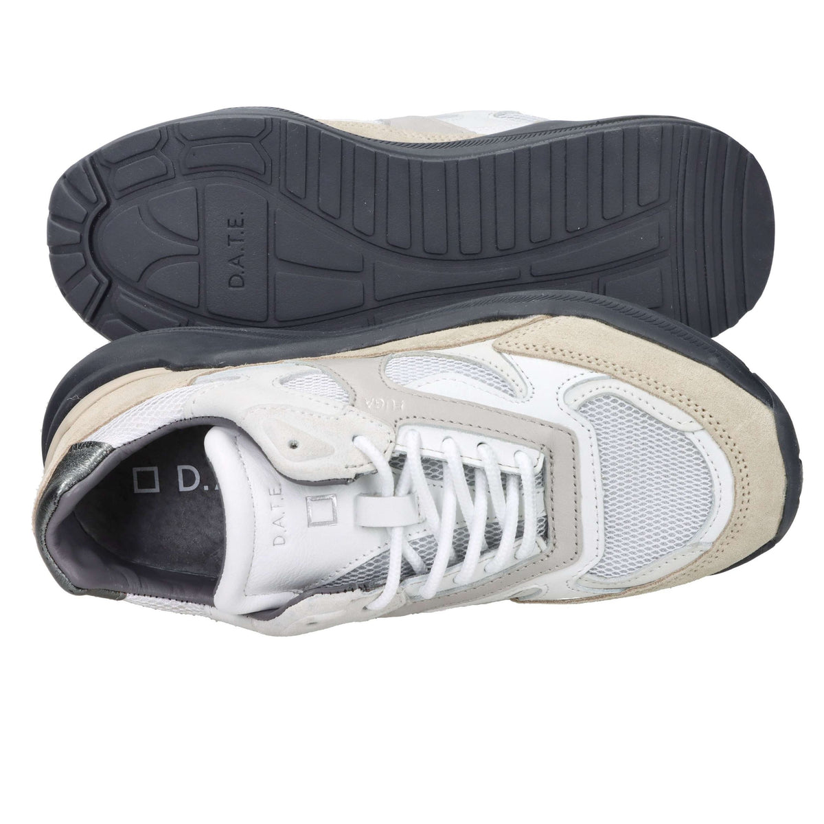 D.A.T.E. Donna Sneakers bassa W431-FG-ME-HB Bianco/Beige