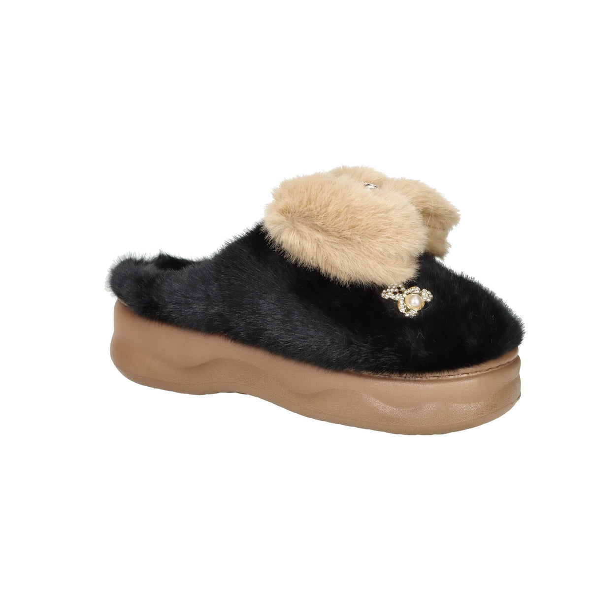 LAURA BIAGIOTTI Donna Ciabatta invernale 9261 Nero/Beige
