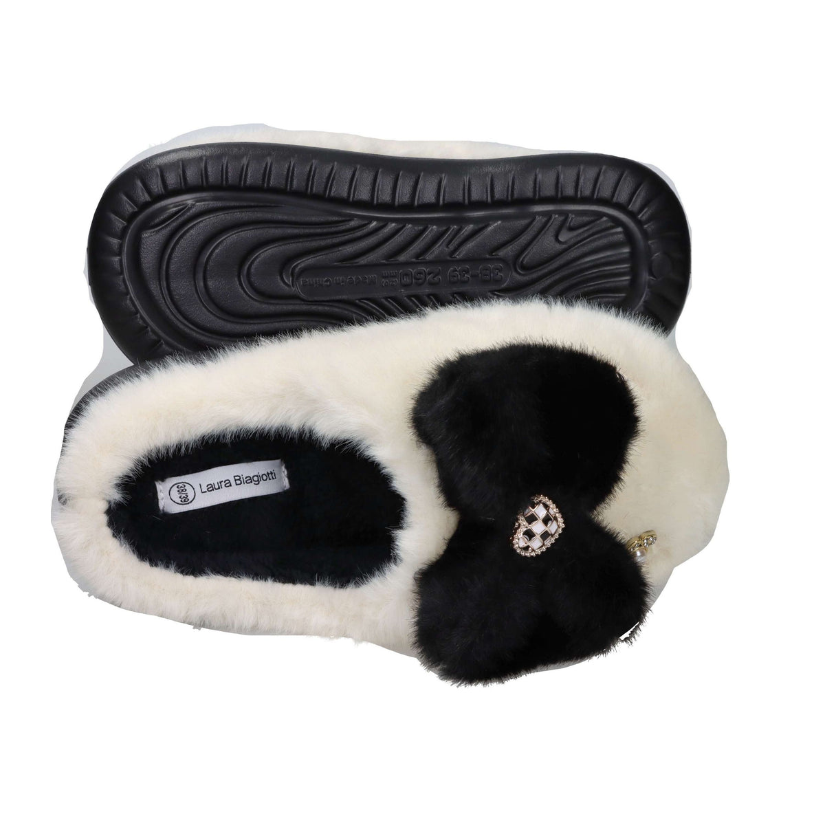 LAURA BIAGIOTTI Donna Ciabatta invernale 9261 Bianco/Nero