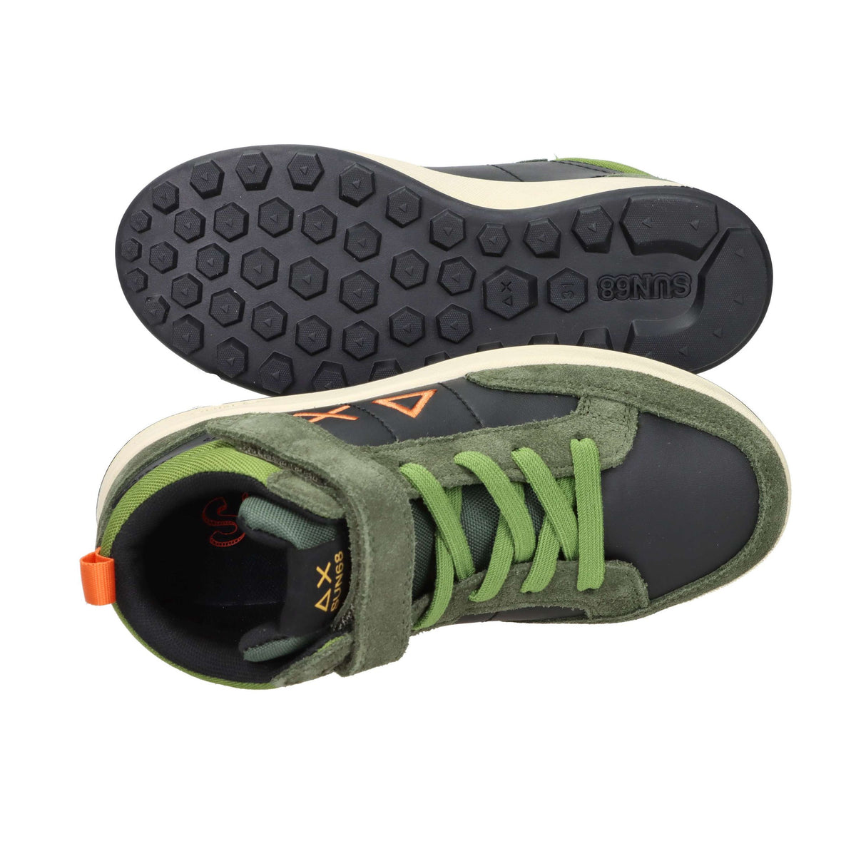 SUN68 Bambini e ragazzi Sneakers alta Z45335K Nero/Verdone