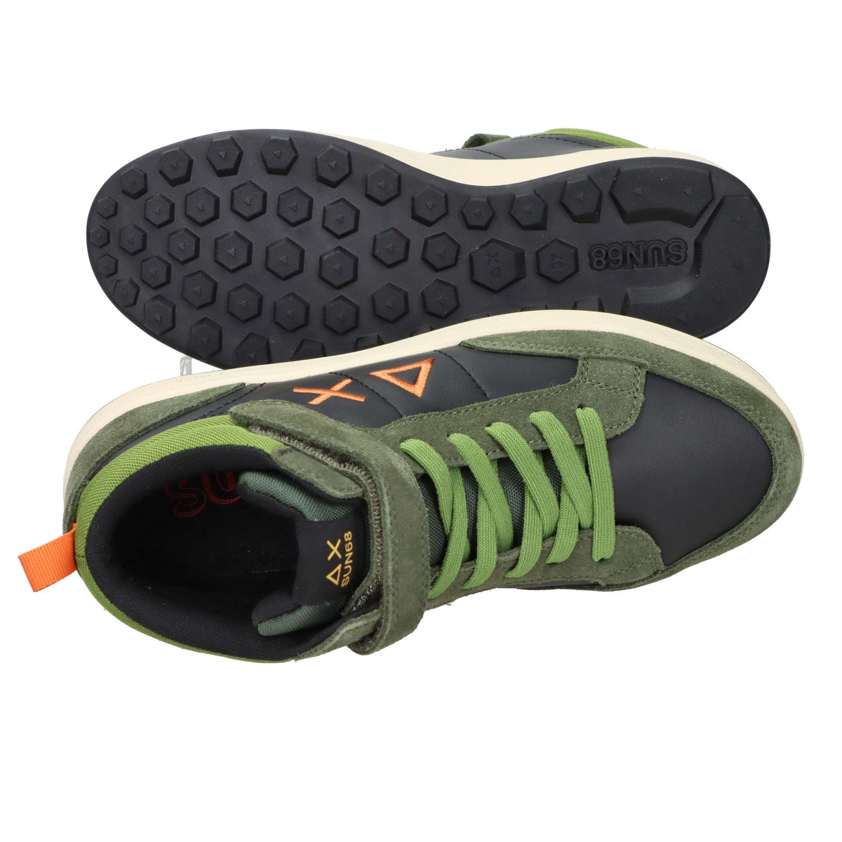 SUN68 Bambini e ragazzi Sneakers alta Z45335T Nero/Verdone