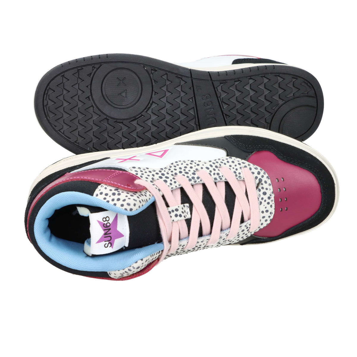 SUN68 Bambine e ragazze Sneakers alta Z45446T Nero/Bianco