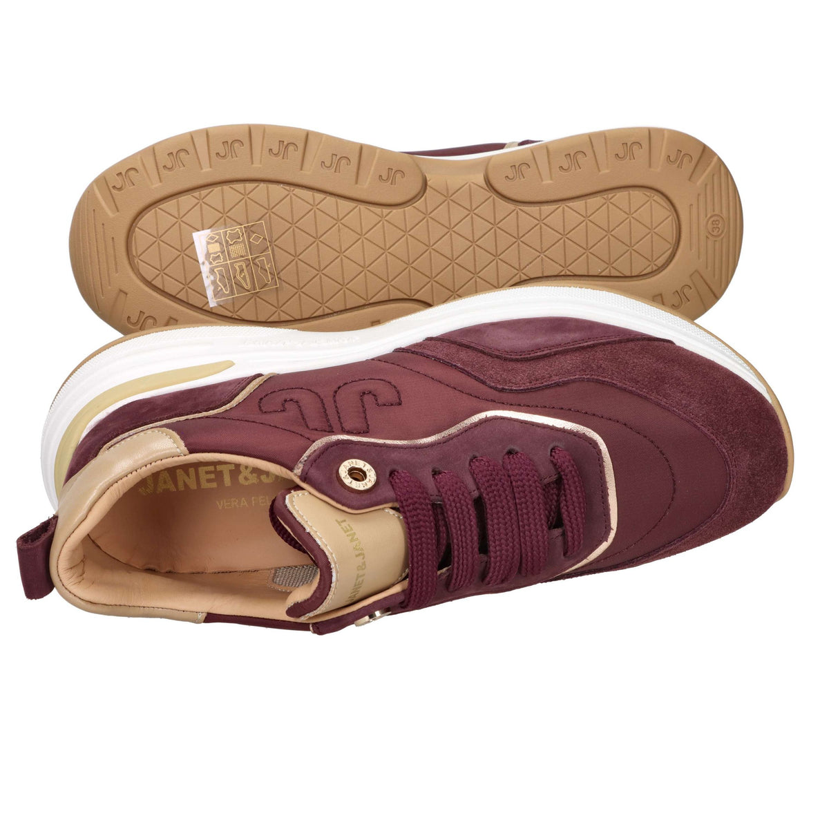 JANET & JANET Donna Sneakers bassa J-382 Bordeaux