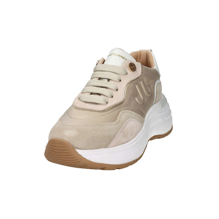 JANET & JANET Donna Sneakers bassa J-382 Beige/Oro