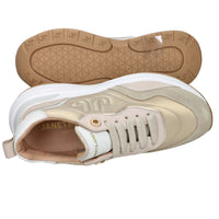 JANET & JANET Donna Sneakers bassa J-382 Beige/Oro