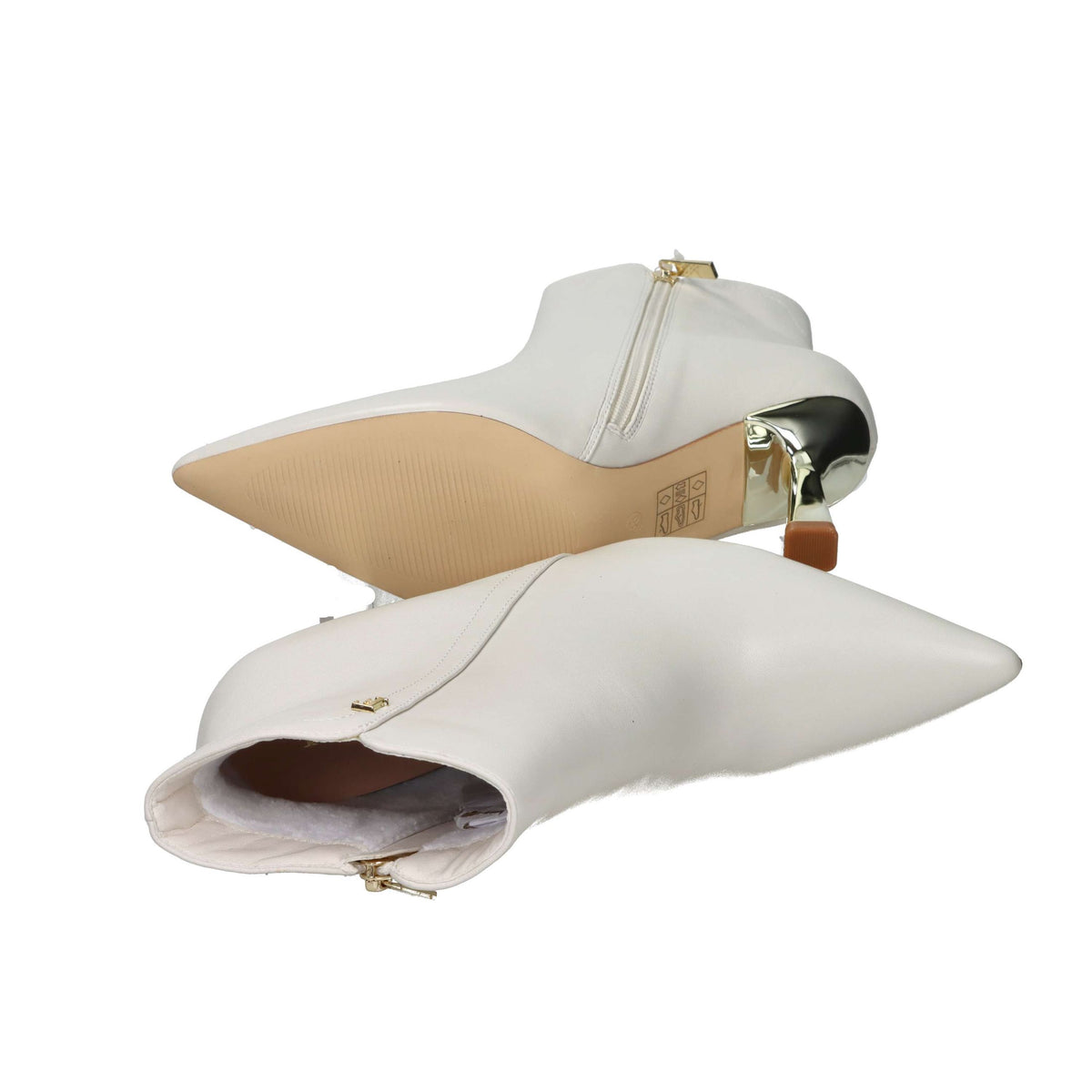 FERRE' Donna Stivaletti tacco F-613 Panna