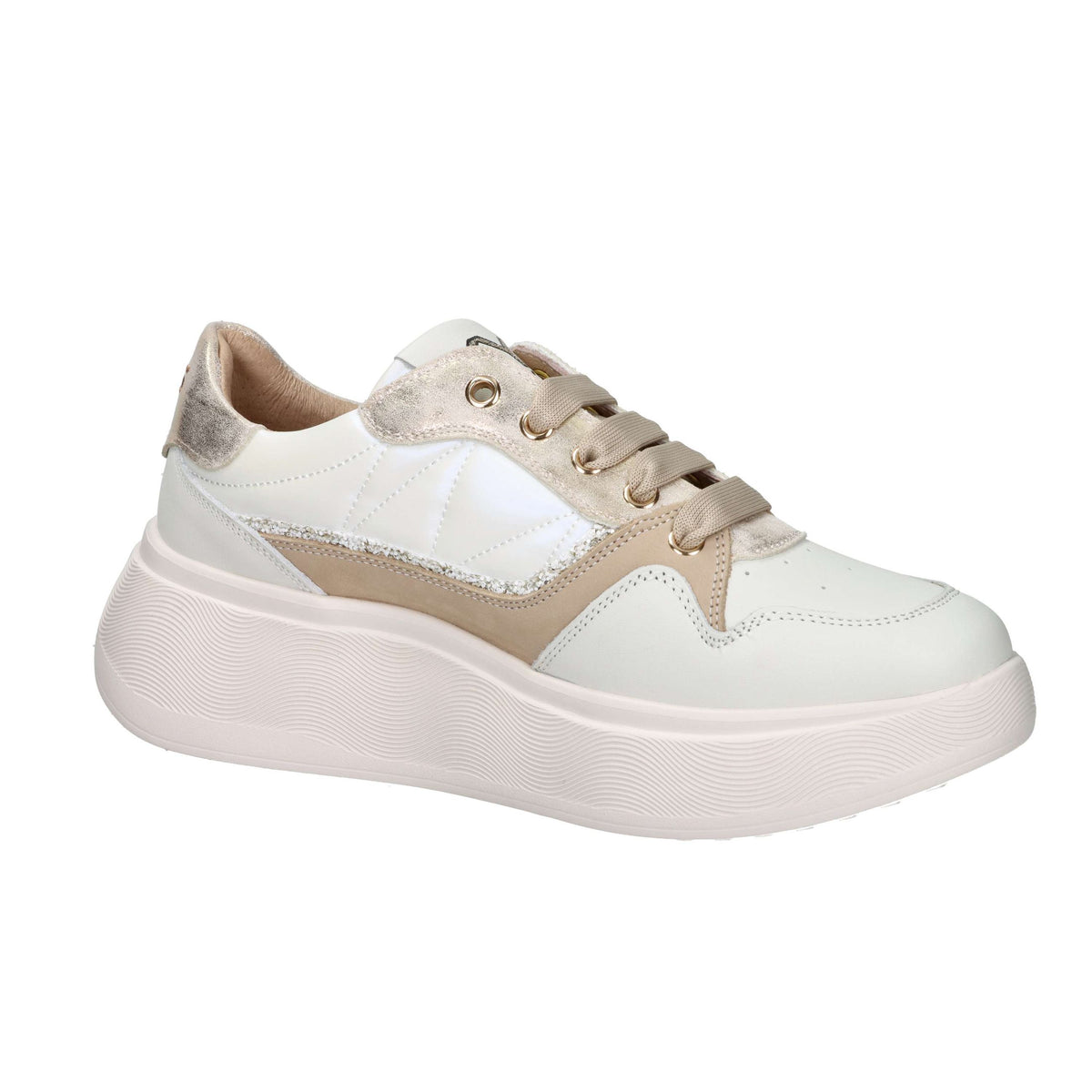 KEYS Donna Sneakers bassa K-11270 Beige/Oro