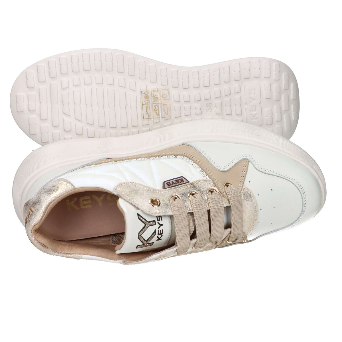 KEYS Donna Sneakers bassa K-11270 Beige/Oro