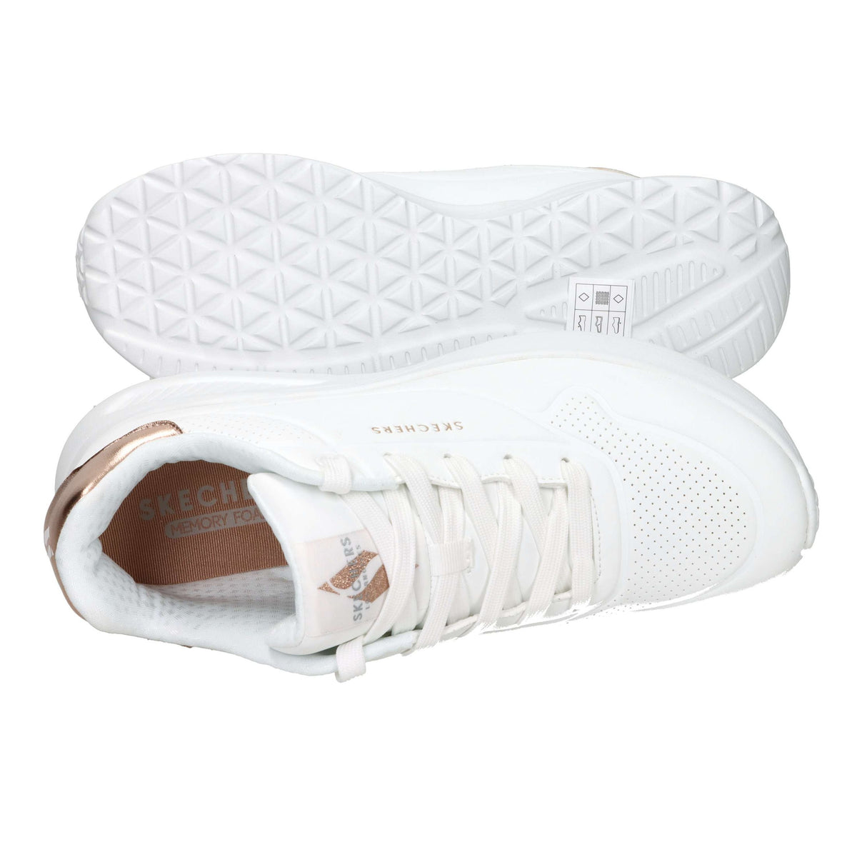 SKECHERS Donna Sneakers bassa 177291 Bianco/Cipria