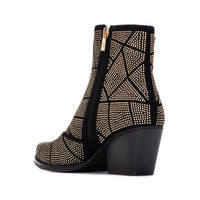 Xti Donna Stivaletti tacco 144670 Nero/Oro