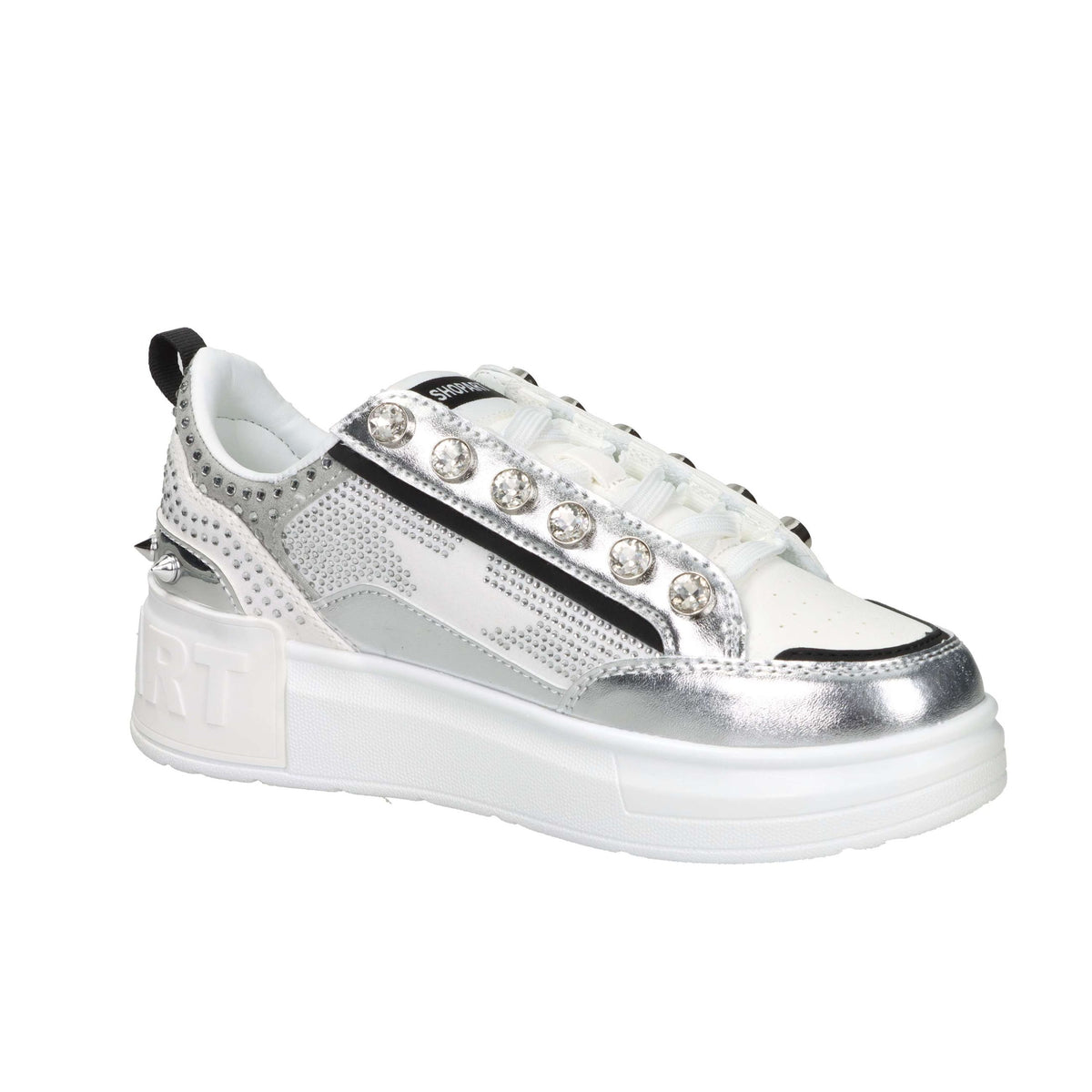 Shop Art Donna Sneakers bassa SASF251210 Bianco/Argento