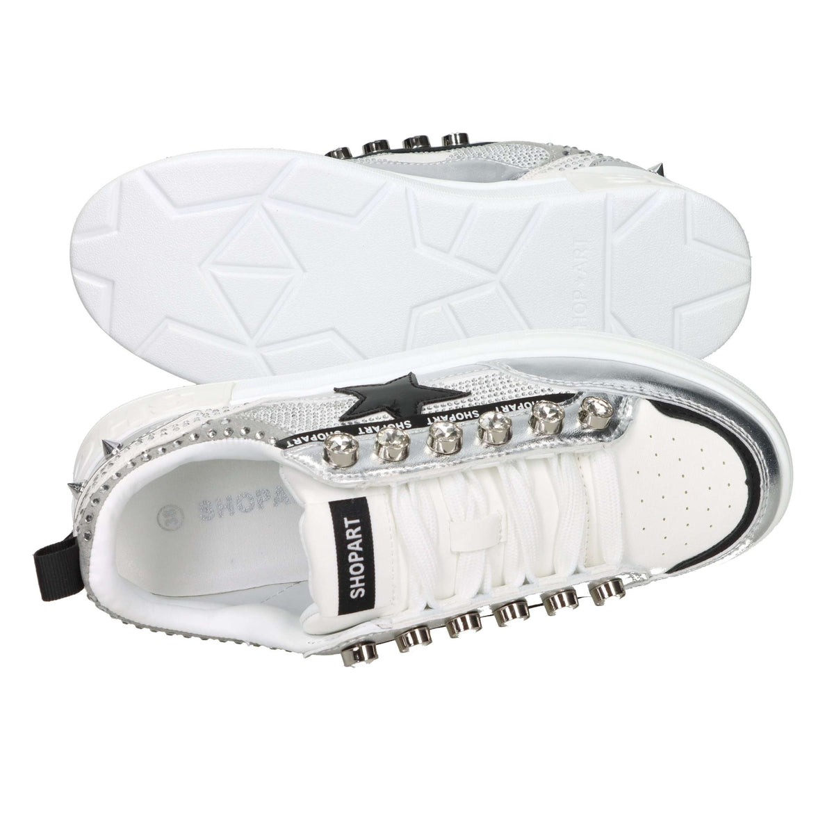 Shop Art Donna Sneakers bassa SASF251210 Bianco/Argento